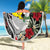 Hawaii Monk Seal Santa Beach Blanket Hibiscus Kakau Pattern Mele Kalikimaka