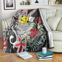 Hawaii Monk Seal Santa Blanket Hibiscus Kakau Pattern Mele Kalikimaka LT9 Black - Polynesian Pride