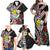 Hawaii Monk Seal Santa Family Matching Off Shoulder Maxi Dress and Hawaiian Shirt Hibiscus Kakau Pattern Mele Kalikimaka