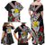 Hawaii Monk Seal Santa Family Matching Off Shoulder Maxi Dress and Hawaiian Shirt Hibiscus Kakau Pattern Mele Kalikimaka