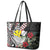 Hawaii Monk Seal Santa Leather Tote Bag Hibiscus Kakau Pattern Mele Kalikimaka