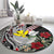 Hawaii Monk Seal Santa Round Carpet Hibiscus Kakau Pattern Mele Kalikimaka