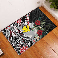 Hawaii Monk Seal Santa Rubber Doormat Hibiscus Kakau Pattern Mele Kalikimaka LT9 - Polynesian Pride