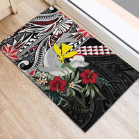 Hawaii Monk Seal Santa Rubber Doormat Hibiscus Kakau Pattern Mele Kalikimaka LT9 - Polynesian Pride