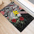 Hawaii Monk Seal Santa Rubber Doormat Hibiscus Kakau Pattern Mele Kalikimaka