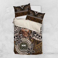 Samoa Warrior Bedding Set The Mighty Samoan Warrior Spirit LT9 US Twin 172cm x 218cm Black - Polynesian Pride
