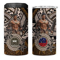 Samoa Warrior 4 in 1 Can Cooler Tumbler The Mighty Samoan Warrior Spirit LT9 One Size: 16 oz Black - Polynesian Pride