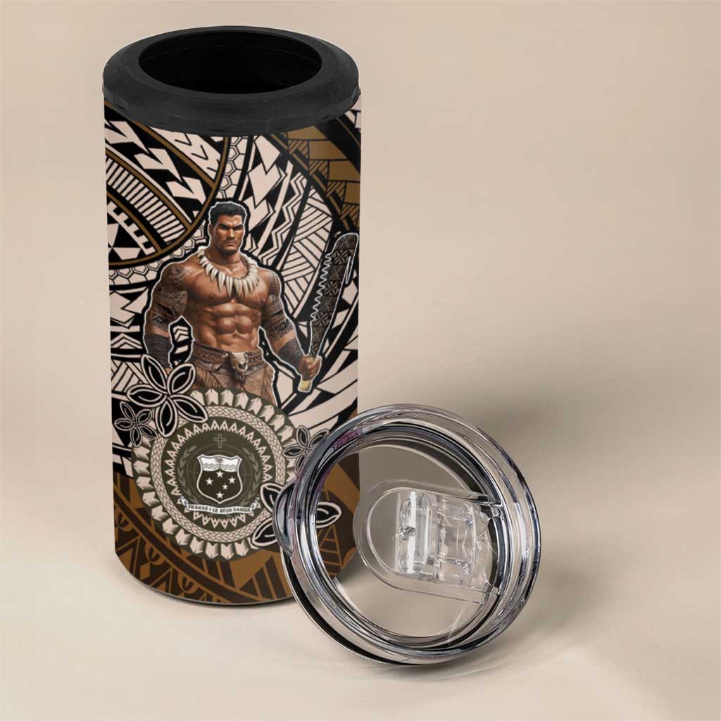 Samoa Warrior 4 in 1 Can Cooler Tumbler The Mighty Samoan Warrior Spirit LT9 - Polynesian Pride