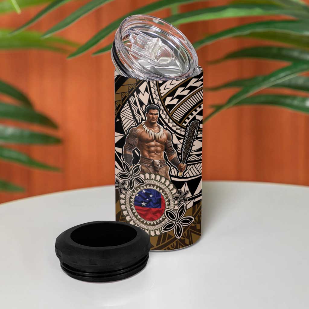 Samoa Warrior 4 in 1 Can Cooler Tumbler The Mighty Samoan Warrior Spirit LT9 - Polynesian Pride