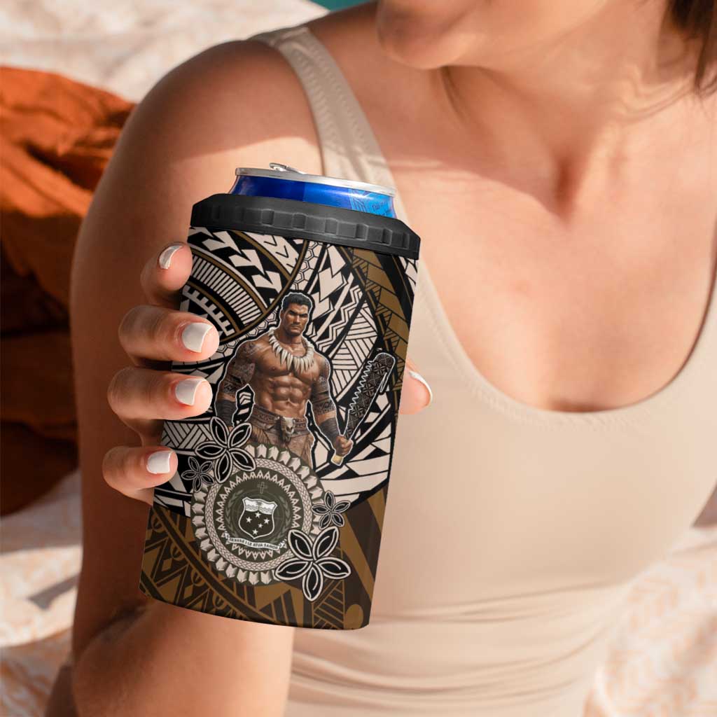 Samoa Warrior 4 in 1 Can Cooler Tumbler The Mighty Samoan Warrior Spirit LT9 - Polynesian Pride