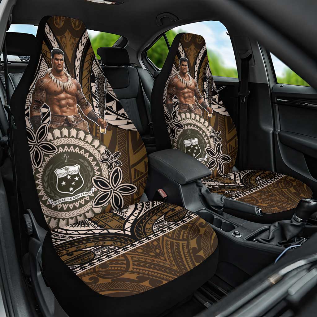 Samoa Warrior Car Seat Cover The Mighty Samoan Warrior Spirit LT9 One Size Black - Polynesian Pride