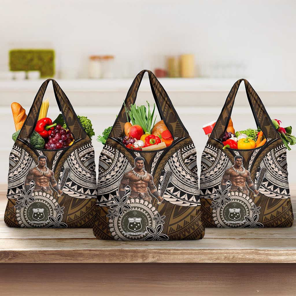 Samoa Warrior Grocery Bag The Mighty Samoan Warrior Spirit LT9 3-pack One Size Black - Polynesian Pride
