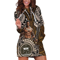Samoa Warrior Hoodie Dress The Mighty Samoan Warrior Spirit LT9 Black - Polynesian Pride