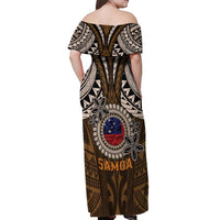 Samoa Warrior Off Shoulder Maxi Dress The Mighty Samoan Warrior Spirit LT9 - Polynesian Pride