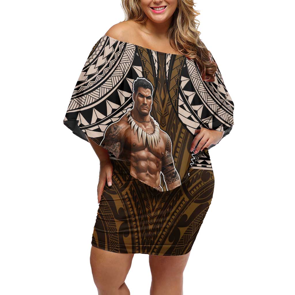 Samoa Warrior Off Shoulder Short Dress The Mighty Samoan Warrior Spirit