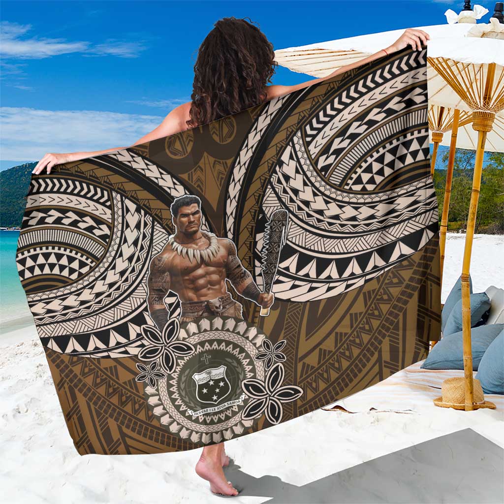 Samoa Warrior Sarong The Mighty Samoan Warrior Spirit LT9 One Size 44 x 66 inches Black - Polynesian Pride