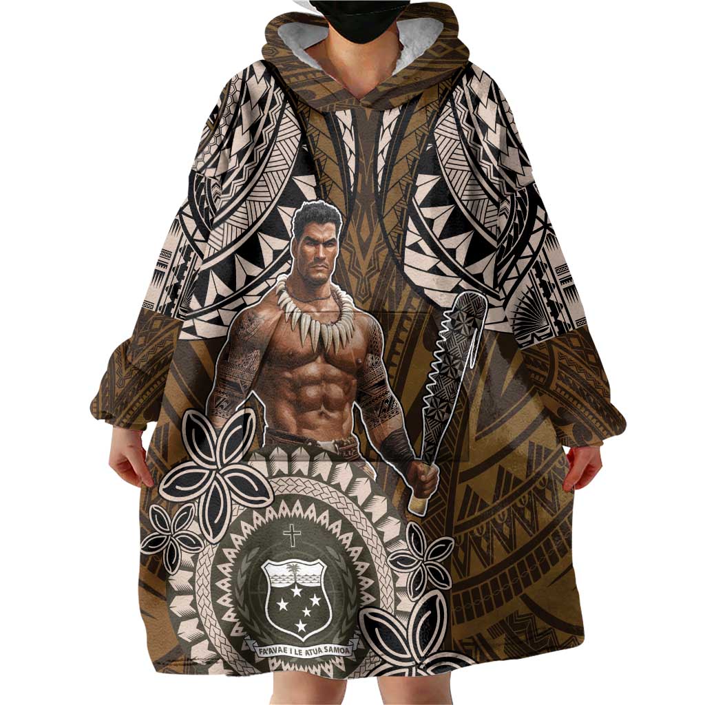 Samoa Warrior Wearable Blanket Hoodie The Mighty Samoan Warrior Spirit LT9 - Polynesian Pride
