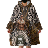 Samoa Warrior Wearable Blanket Hoodie The Mighty Samoan Warrior Spirit LT9 - Polynesian Pride
