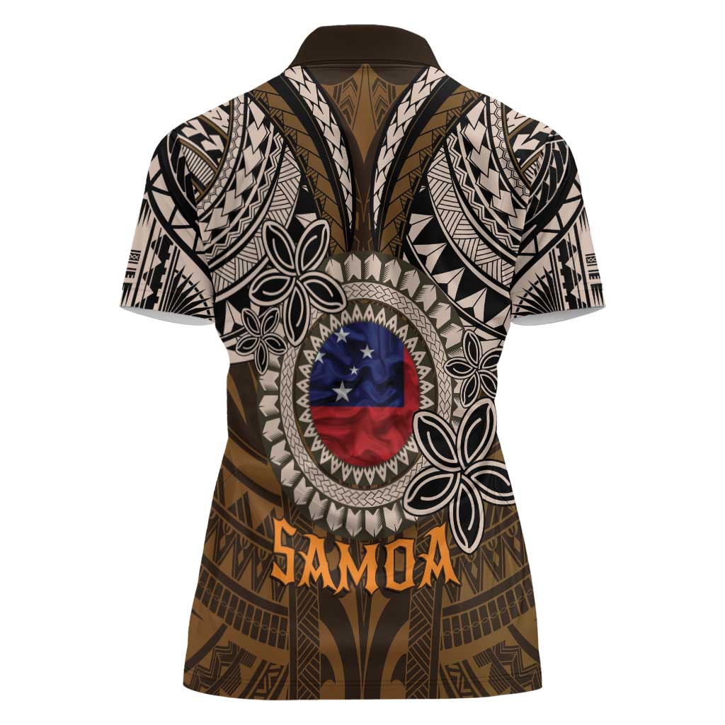 Samoa Warrior Women Polo Shirt The Mighty Samoan Warrior Spirit LT9 - Polynesian Pride