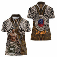 Samoa Warrior Women Polo Shirt The Mighty Samoan Warrior Spirit LT9 - Polynesian Pride