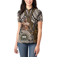 Samoa Warrior Women Polo Shirt The Mighty Samoan Warrior Spirit LT9 - Polynesian Pride