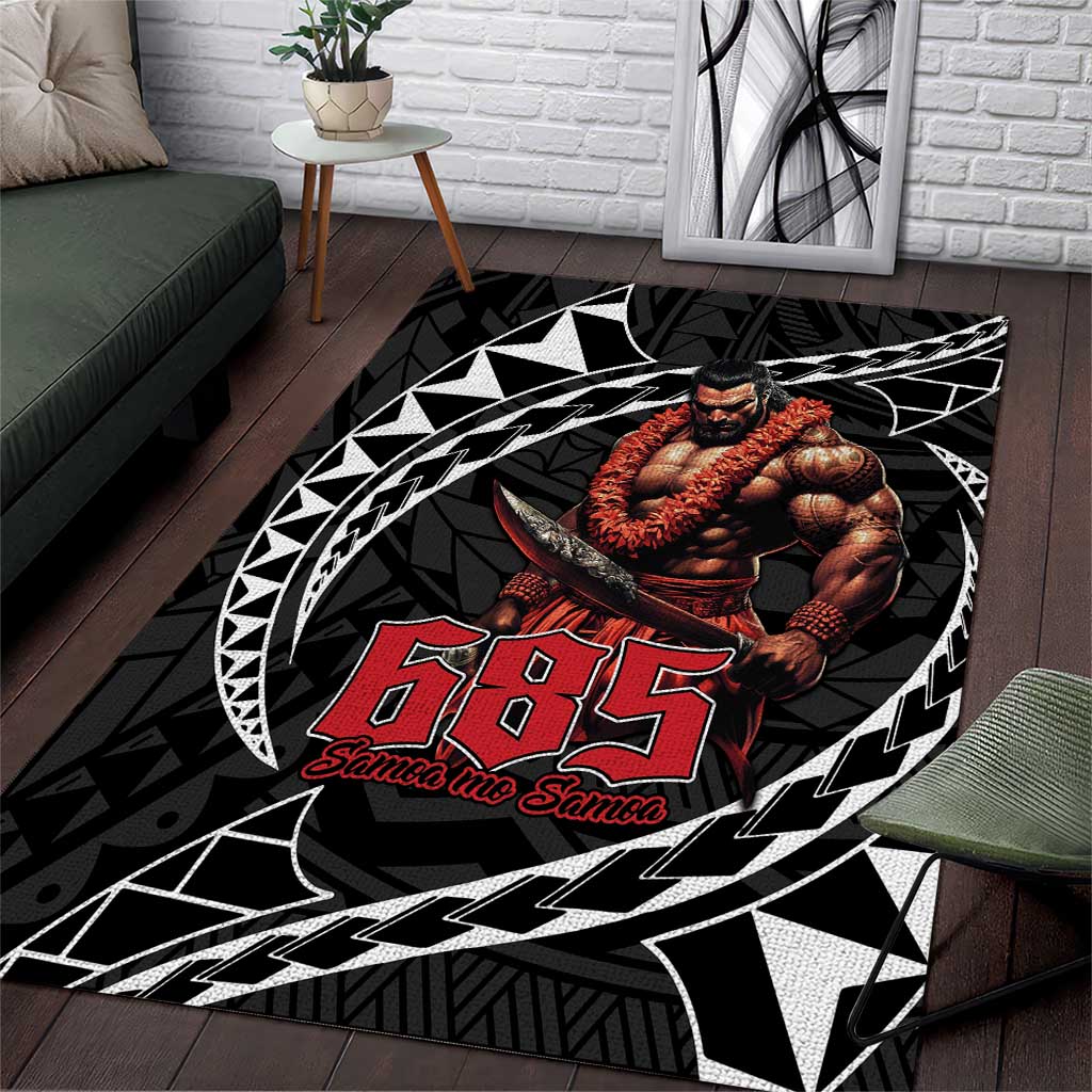Samoan Pride Polynesian Tribal Warrior Area Rug 685 Samoa Mo Samoa LT9 Black - Polynesian Pride
