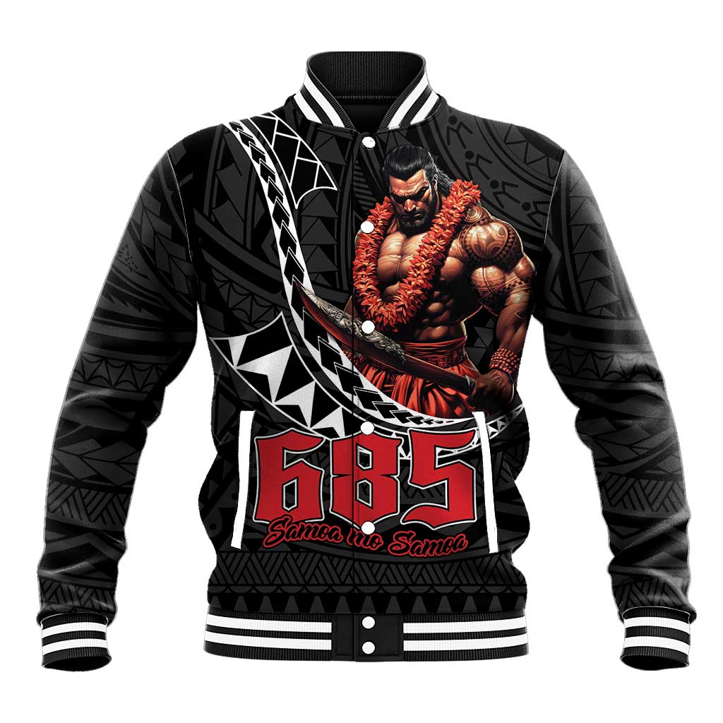 Samoan Pride Polynesian Tribal Warrior Baseball Jacket 685 Samoa Mo Samoa LT9 Unisex Black - Polynesian Pride