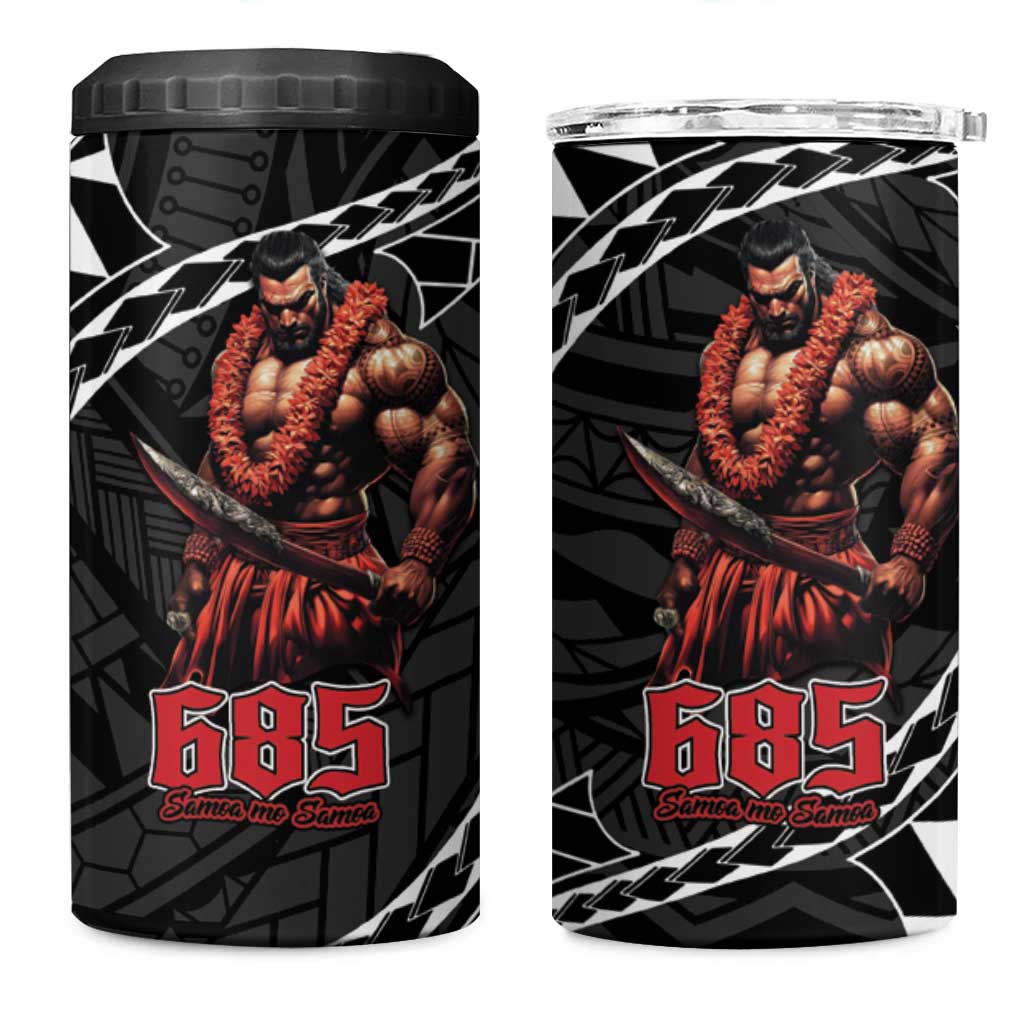 Samoan Pride Polynesian Tribal Warrior 4 in 1 Can Cooler Tumbler 685 Samoa Mo Samoa LT9 One Size: 16 oz Black - Polynesian Pride