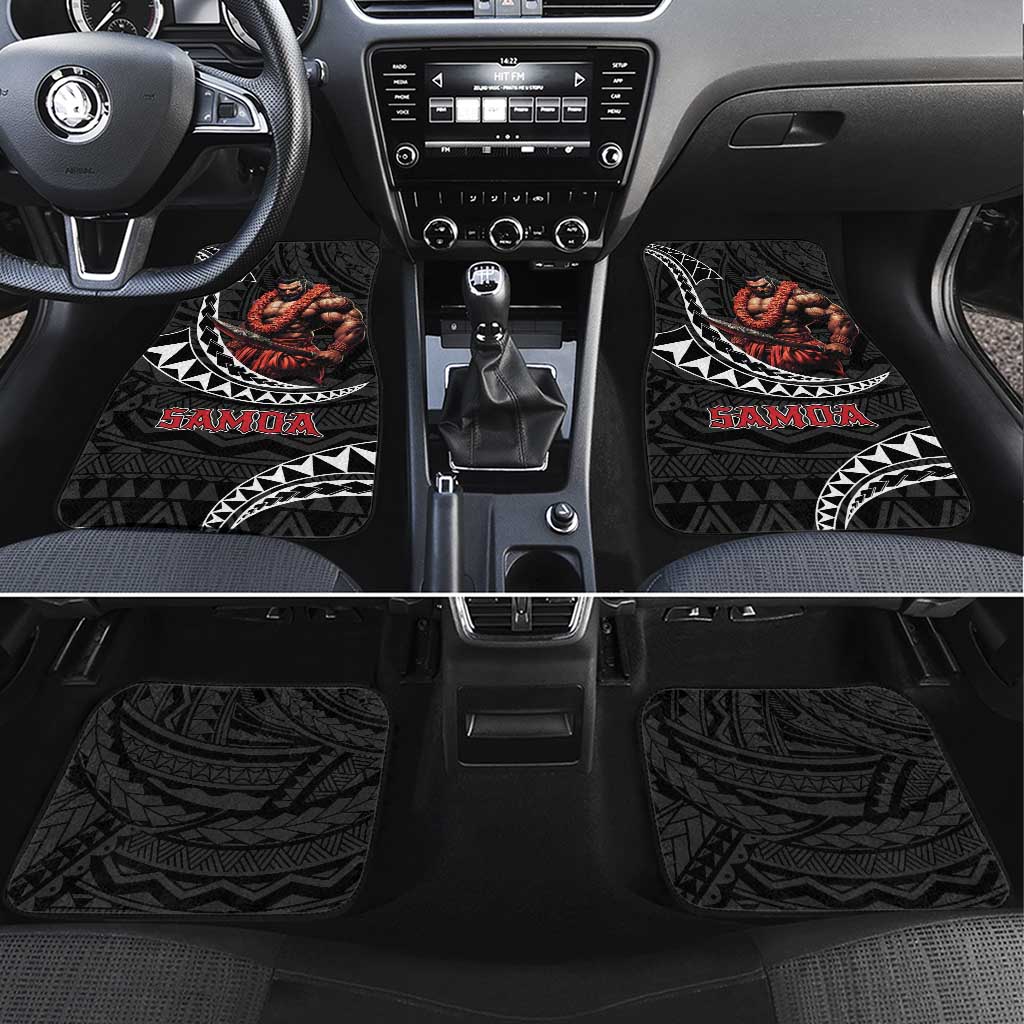 Samoan Pride Polynesian Tribal Warrior Car Mats 685 Samoa Mo Samoa LT9 Set 4pcs Black - Polynesian Pride