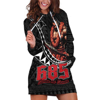 Samoan Pride Polynesian Tribal Warrior Hoodie Dress 685 Samoa Mo Samoa LT9 Black - Polynesian Pride