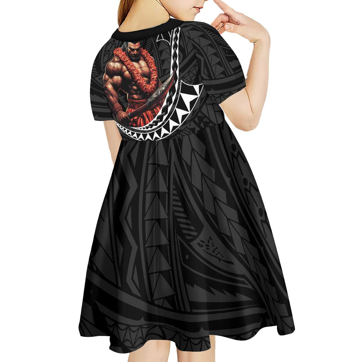 Samoan Pride Polynesian Tribal Warrior Kid Short Sleeve Dress 685 Samoa Mo Samoa LT9 - Polynesian Pride