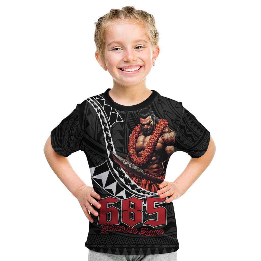 Samoan Pride Polynesian Tribal Warrior Kid T Shirt 685 Samoa Mo Samoa LT9 Black - Polynesian Pride