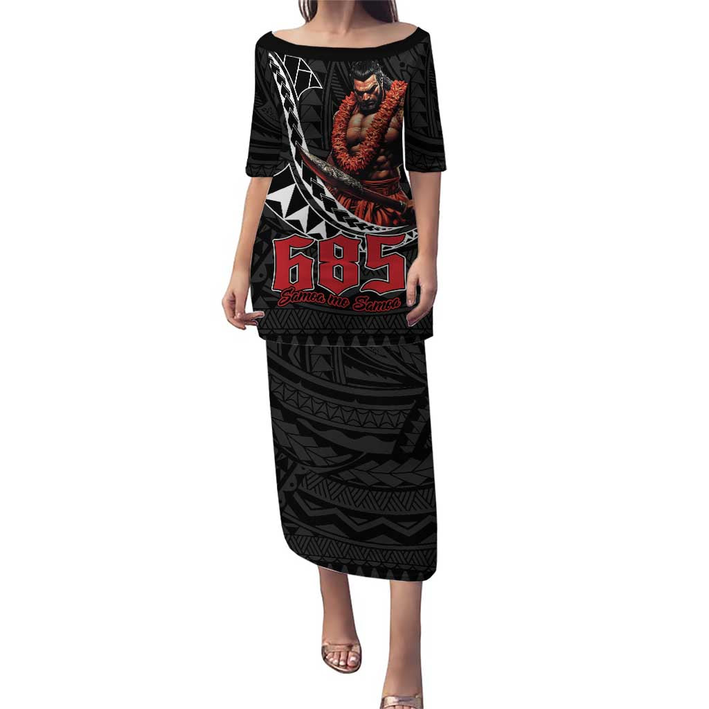 Samoan Pride Polynesian Tribal Warrior Puletasi 685 Samoa Mo Samoa LT9 Long Dress Black - Polynesian Pride