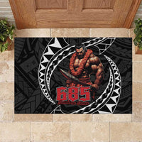 Samoan Pride Polynesian Tribal Warrior Rubber Doormat 685 Samoa Mo Samoa LT9 Black - Polynesian Pride