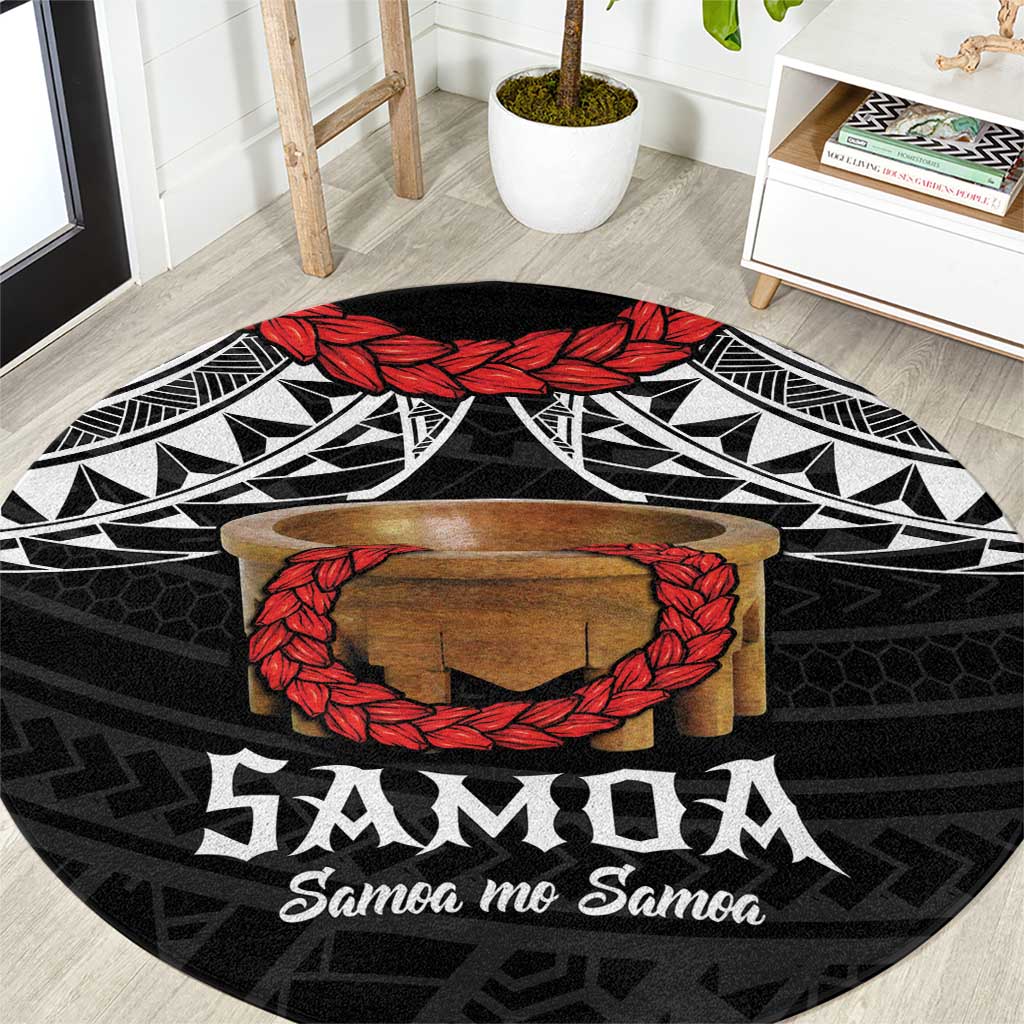 Samoan Tanoa Kava Bowl Ula Fala Round Carpet Polynesian Tribal Vibe LT9 Brown - Polynesian Pride