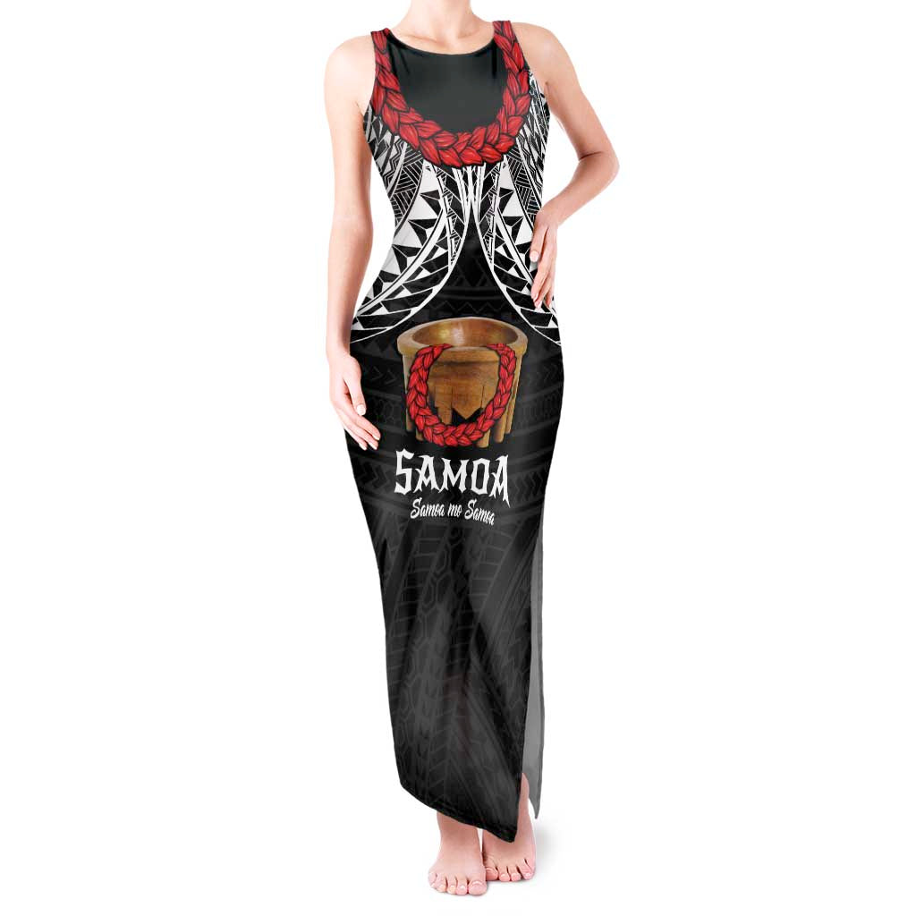 Samoan Tanoa Kava Bowl Ula Fala Tank Maxi Dress Polynesian Tribal Vibe