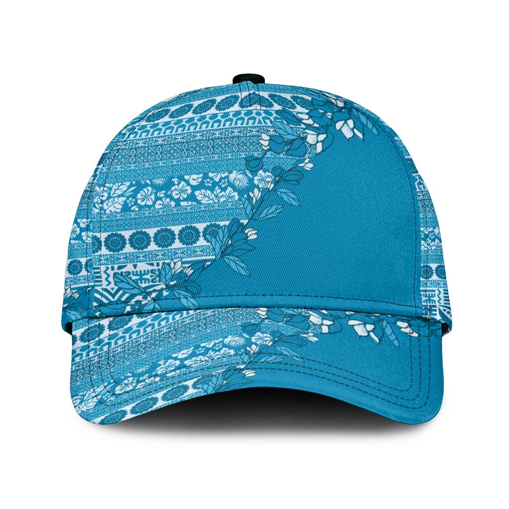 Fiji Marau na Kerisimasi Classic Cap Aqua Tagimoucia Tapa Masi Tribal LT9 Universal Fit Aqua - Polynesian Pride