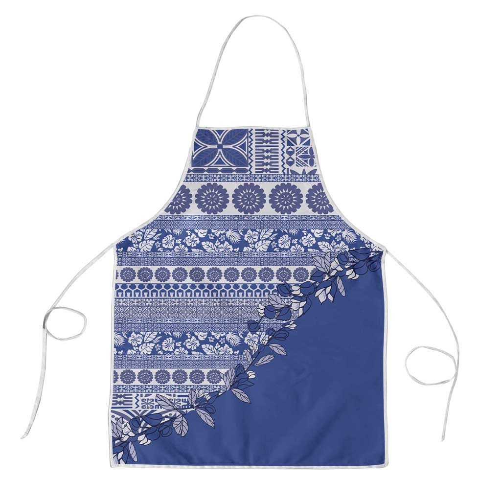 Fiji Marau na Kerisimasi Apron Blue Tagimoucia Tapa Masi Tribal LT9 Blue - Polynesian Pride