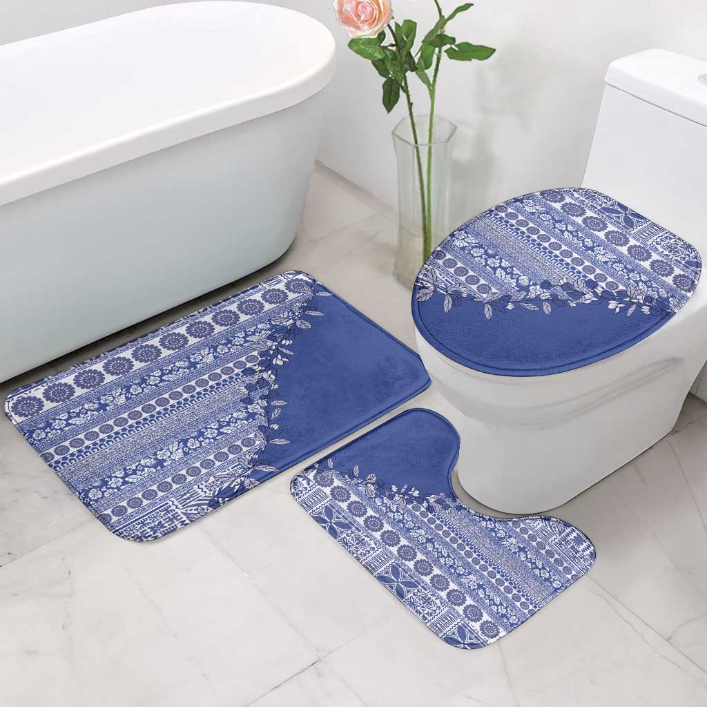 Fiji Marau na Kerisimasi Bathroom Set Blue Tagimoucia Tapa Masi Tribal LT9 - Polynesian Pride