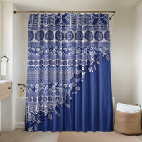 Fiji Marau na Kerisimasi Bathroom Set Blue Tagimoucia Tapa Masi Tribal LT9 Shower Curtain Only Blue - Polynesian Pride