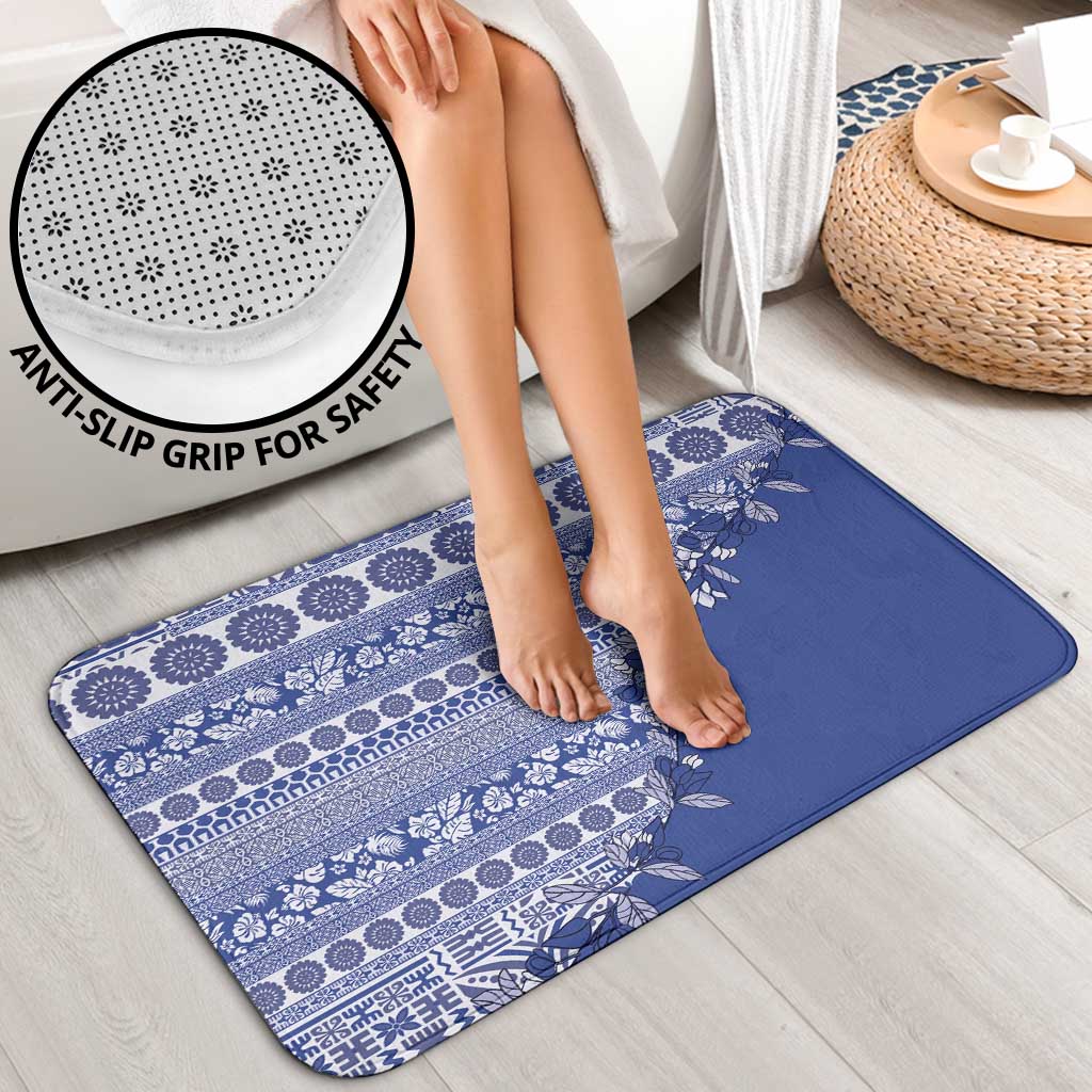 Fiji Marau na Kerisimasi Bathroom Set Blue Tagimoucia Tapa Masi Tribal LT9 - Polynesian Pride