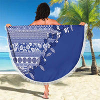 Fiji Marau na Kerisimasi Beach Blanket Blue Tagimoucia Tapa Masi Tribal LT9 - Polynesian Pride
