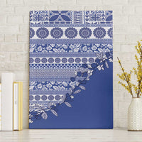 Fiji Marau na Kerisimasi Canvas Wall Art Blue Tagimoucia Tapa Masi Tribal LT9 Without Frame Blue - Polynesian Pride
