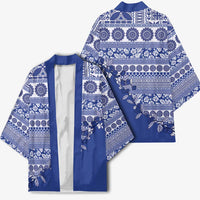 Fiji Marau na Kerisimasi Kimono Blue Tagimoucia Tapa Masi Tribal LT9 - Polynesian Pride