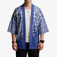 Fiji Marau na Kerisimasi Kimono Blue Tagimoucia Tapa Masi Tribal LT9 - Polynesian Pride