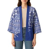 Fiji Marau na Kerisimasi Kimono Blue Tagimoucia Tapa Masi Tribal LT9 - Polynesian Pride