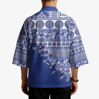 Fiji Marau na Kerisimasi Kimono Blue Tagimoucia Tapa Masi Tribal LT9 - Polynesian Pride
