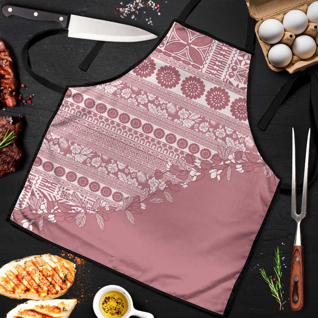 Fiji Marau na Kerisimasi Apron Dusty Rose Tagimoucia Tapa Masi Tribal LT9 Pink - Polynesian Pride