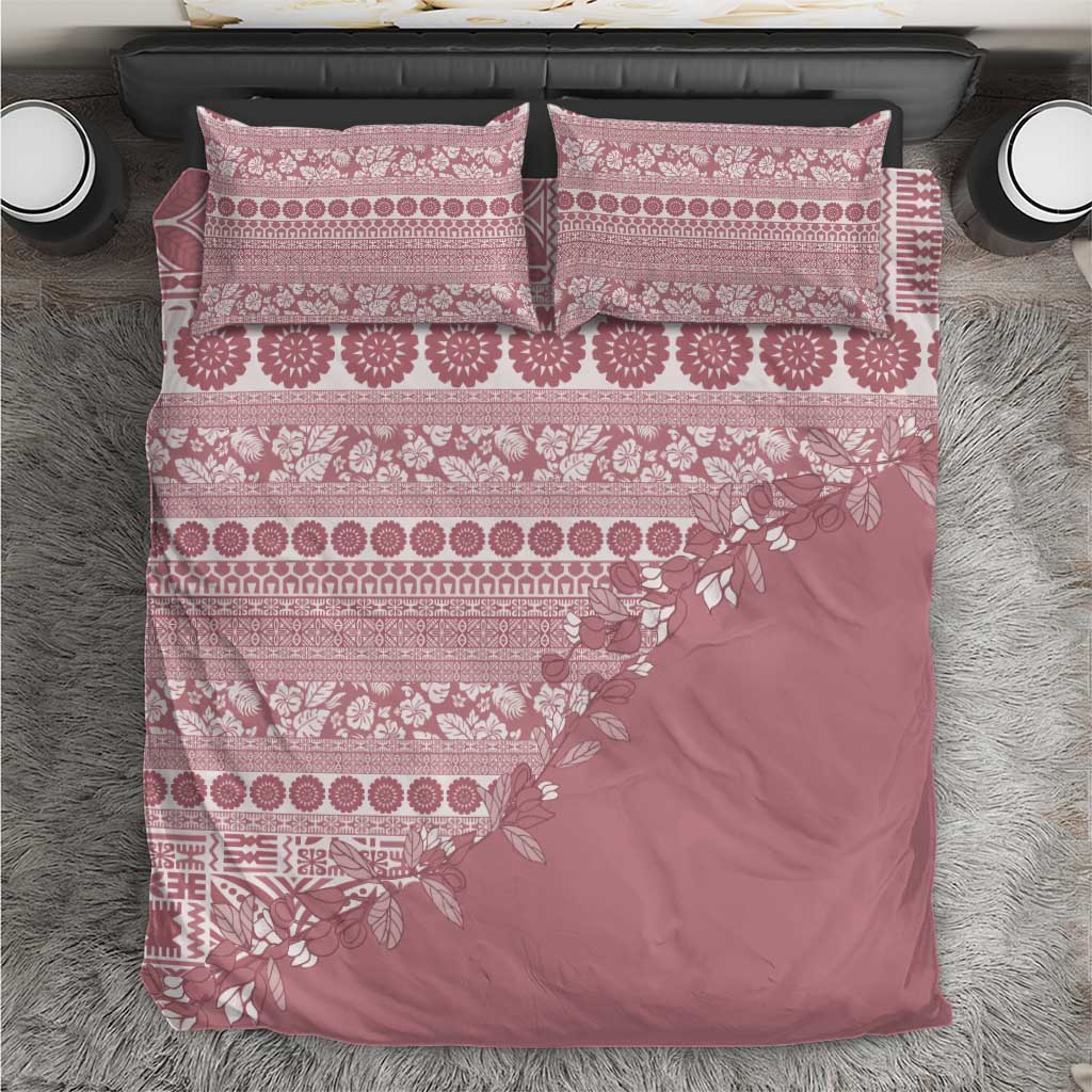 Fiji Marau na Kerisimasi Bedding Set Dusty Rose Tagimoucia Tapa Masi Tribal LT9 Pink - Polynesian Pride