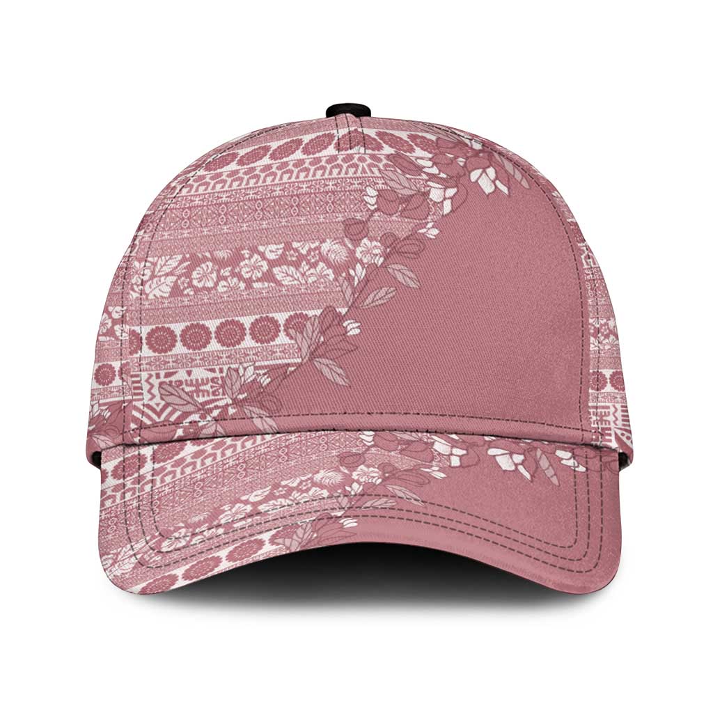Fiji Marau na Kerisimasi Classic Cap Dusty Rose Tagimoucia Tapa Masi Tribal LT9 Universal Fit Pink - Polynesian Pride